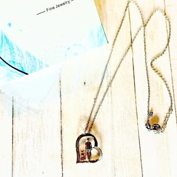 “Always My Little Girl” Sterling Silver Heart Cz Necklace - Picture 5 of 5